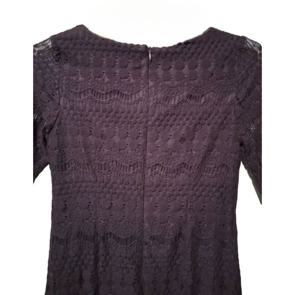 Ronni Nicole Purple Lace Fully Lined Scalloped Hem Back Zipper Dress Size 8P - Picture 7 of 9